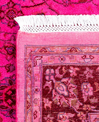 Overdyed Hand-Knotted Wool Modern-Contemporary Pink Area Rug 4' 7" x 7' 7"