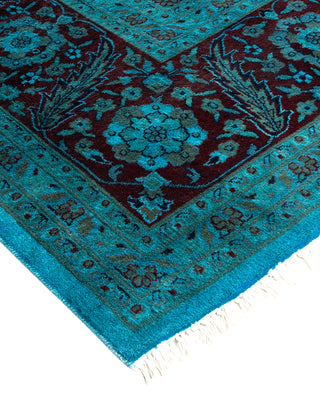 Contemporary Fine Vibrance Blue Wool Area Rug - 9' 10" x 14' 10"