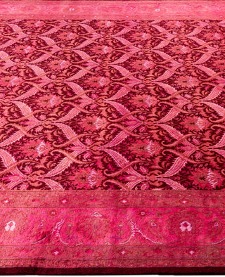 Overdyed Hand-Knotted Wool Modern-Contemporary Pink Area Rug 9' 9" x 6' 10"