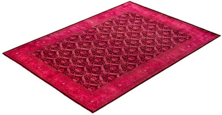 Overdyed Hand-Knotted Wool Modern-Contemporary Pink Area Rug 9' 9" x 6' 10"