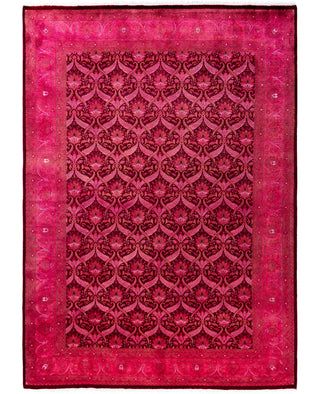 Overdyed Hand-Knotted Wool Modern-Contemporary Pink Area Rug 9' 9" x 6' 10"