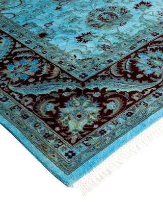 Contemporary Hand Knotted Overdyed Blue Area Rug 6' 10" x 9' 8"