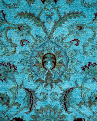 Contemporary Hand Knotted Overdyed Blue Area Rug 6' 10" x 9' 8"