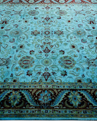 Modern Overdyed Hand Knotted Wool Blue Area Rug 6' 10" x 9' 8"