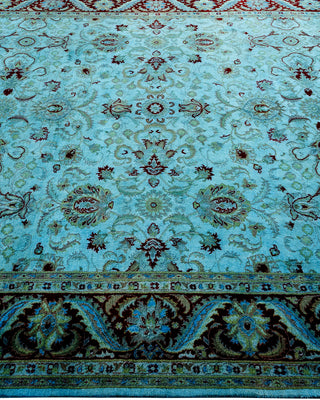 Contemporary Hand Knotted Overdyed Blue Area Rug 6' 10" x 9' 8"