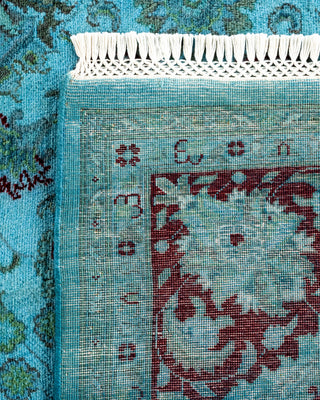 Contemporary Hand Knotted Overdyed Blue Area Rug 6' 10" x 9' 8"