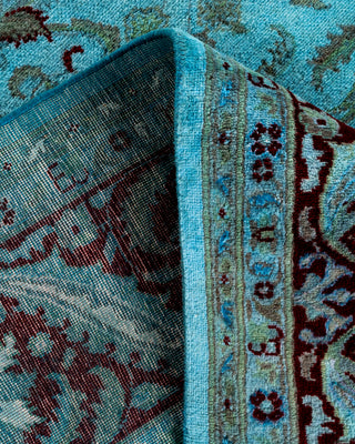 Contemporary Hand Knotted Overdyed Blue Area Rug 6' 10" x 9' 8"