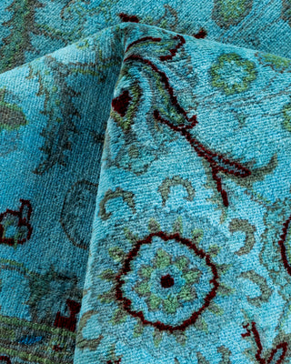 Contemporary Hand Knotted Overdyed Blue Area Rug 6' 10" x 9' 8"