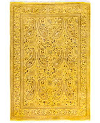 Overdyed One-of-a-Kind Wool Yellow Area Rug 5' 9" x 8' 4"
