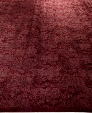 Overdyed One-of-a-Kind Wool Red Area Rug 9' 1" x 11' 9"