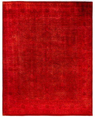 Overdyed Hand-Knotted Wool Modern-Contemporary Pink Area Rug 8' 3" x 10' 7"
