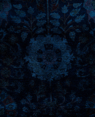 Overdyed One-of-a-Kind Wool Navy Area Rug 9' 1" x 11' 9"