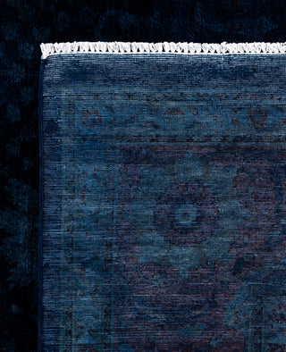 Overdyed One-of-a-Kind Wool Navy Area Rug 9' 1" x 11' 9"