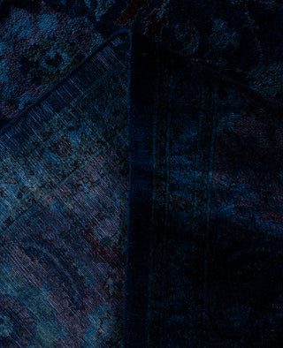 Overdyed One-of-a-Kind Wool Navy Area Rug 9' 1" x 11' 9"