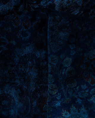 Overdyed One-of-a-Kind Wool Navy Area Rug 9' 1" x 11' 9"