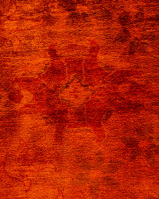 Contemporary Hand-Knotted Overdyed Orange Area Rug 8' 3" x 9' 10"
