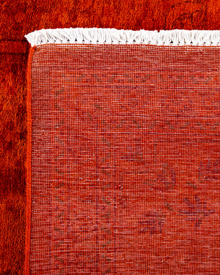 Contemporary Hand-Knotted Overdyed Orange Area Rug 8' 3" x 9' 10"