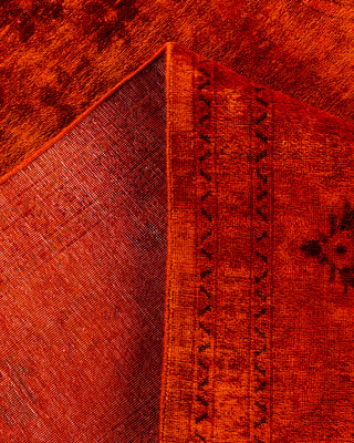 Contemporary Hand-Knotted Overdyed Orange Area Rug 8' 3" x 9' 10"
