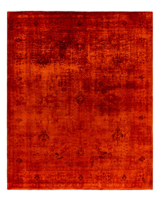 Contemporary Overyed Wool Hand Knotted Orange Area Rug 8' 3" x 9' 10"