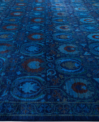 Overdyed One-of-a-Kind Wool Navy Area Rug 12' 1" x 17' 7"