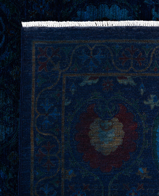 Overdyed One-of-a-Kind Wool Navy Area Rug 12' 1" x 17' 7"