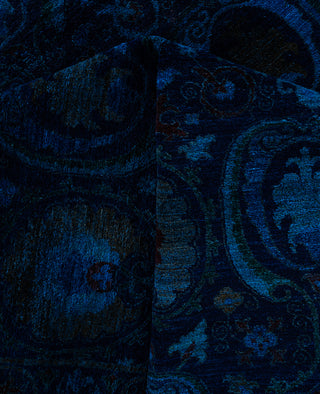 Overdyed One-of-a-Kind Wool Navy Area Rug 12' 1" x 17' 7"