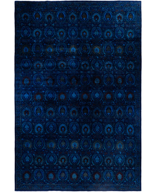 Overdyed One-of-a-Kind Wool Navy Area Rug 12' 1" x 17' 7"