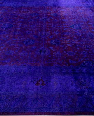 Overdyed One-of-a-Kind Wool Purple Area Rug 9' 3" x 12' 2"