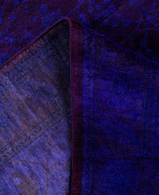 Overdyed One-of-a-Kind Wool Purple Area Rug 9' 3" x 12' 2"