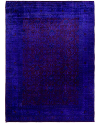Overdyed One-of-a-Kind Wool Purple Area Rug 9' 3" x 12' 2"