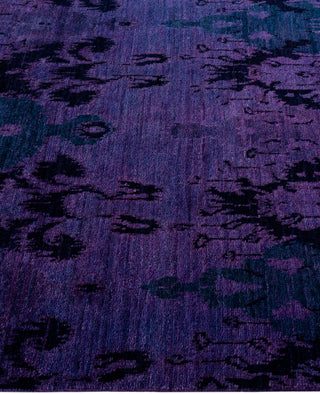 Contemporary Overdyed Wool Hand Knotted Purple Area Rug 4' 5" x 7' 5"