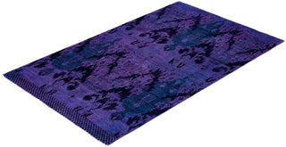 Contemporary Overdyed Wool Hand Knotted Purple Area Rug 4' 5" x 7' 5"