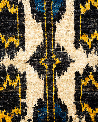 Modern - Contemporary Hand Knotted Blue Runner 3' 10" x 12' 1"