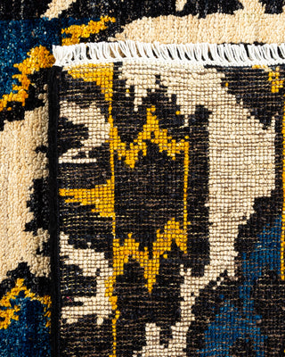 Modern - Contemporary Hand Knotted Blue Runner 3' 10" x 12' 1"