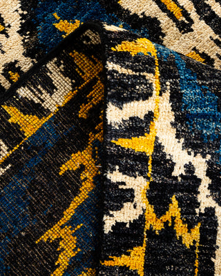 Modern - Contemporary Hand Knotted Blue Runner 3' 10" x 12' 1"