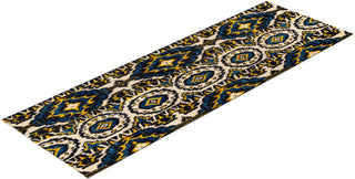 Modern - Contemporary Hand Knotted Blue Runner 3' 10" x 12' 1"