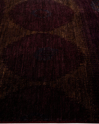 Modern - Contemporary Hand-Knotted Brown Runner 4' 1" x 10' 2"