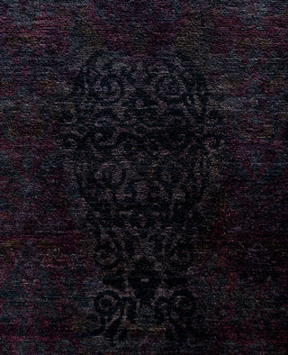 Overdyed One-of-a-Kind Wool Black Area Rug 12' 1" x 15' 3"