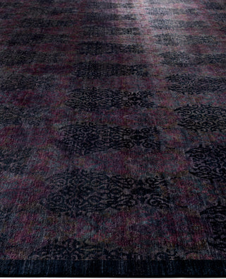 Overdyed One-of-a-Kind Wool Black Area Rug 12' 1" x 15' 3"