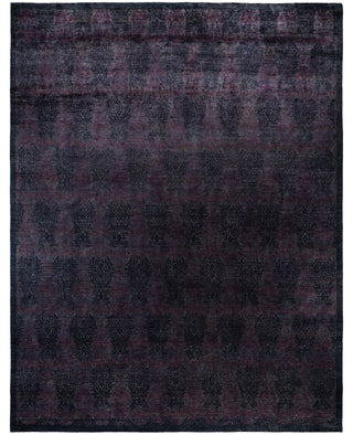 Overdyed One-of-a-Kind Wool Black Area Rug 12' 1" x 15' 3"
