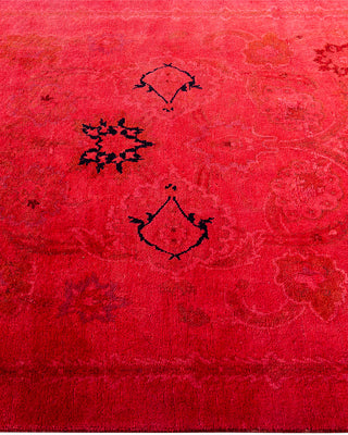Contemporary Hand-Knotted Overdyed Red Area Rug 4' 1" x 6' 2"