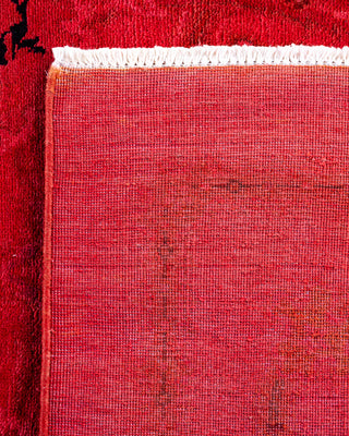 Contemporary Hand-Knotted Overdyed Red Area Rug 4' 1" x 6' 2"