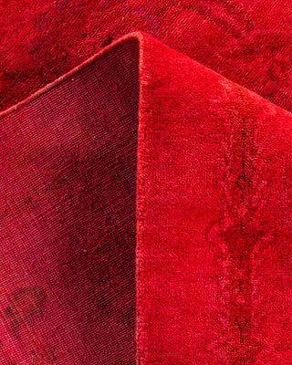 Contemporary Hand-Knotted Overdyed Red Area Rug 4' 1" x 6' 2"