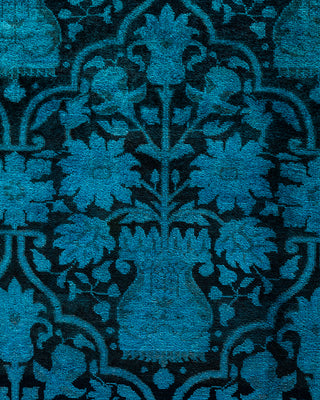 Contemporary Hand-Knotted Overdyed Blue Area Rug 4' 2" x 6' 0"