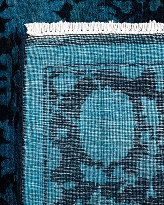 Contemporary Hand-Knotted Overdyed Blue Area Rug 4' 2" x 6' 0"