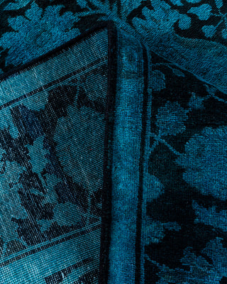 Contemporary Hand-Knotted Overdyed Blue Area Rug 4' 2" x 6' 0"