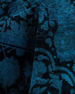 Contemporary Hand-Knotted Overdyed Blue Area Rug 4' 2" x 6' 0"