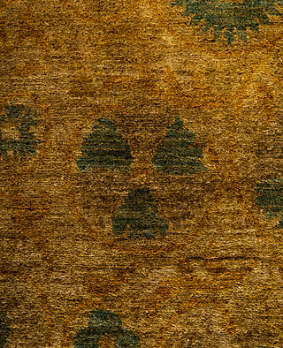 Overdyed Hand-Knotted Wool Modern-Contemporary Gold Area Rug 9' 4" x 12' 10"