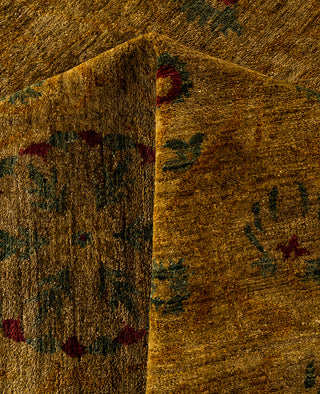 Overdyed Hand-Knotted Wool Modern-Contemporary Gold Area Rug 9' 4" x 12' 10"