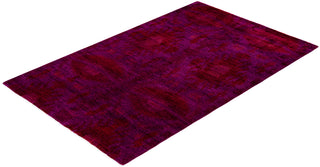 Overdyed Hand-Knotted Wool Modern-Contemporary Purple Area Rug 5' 1" x 8' 0"